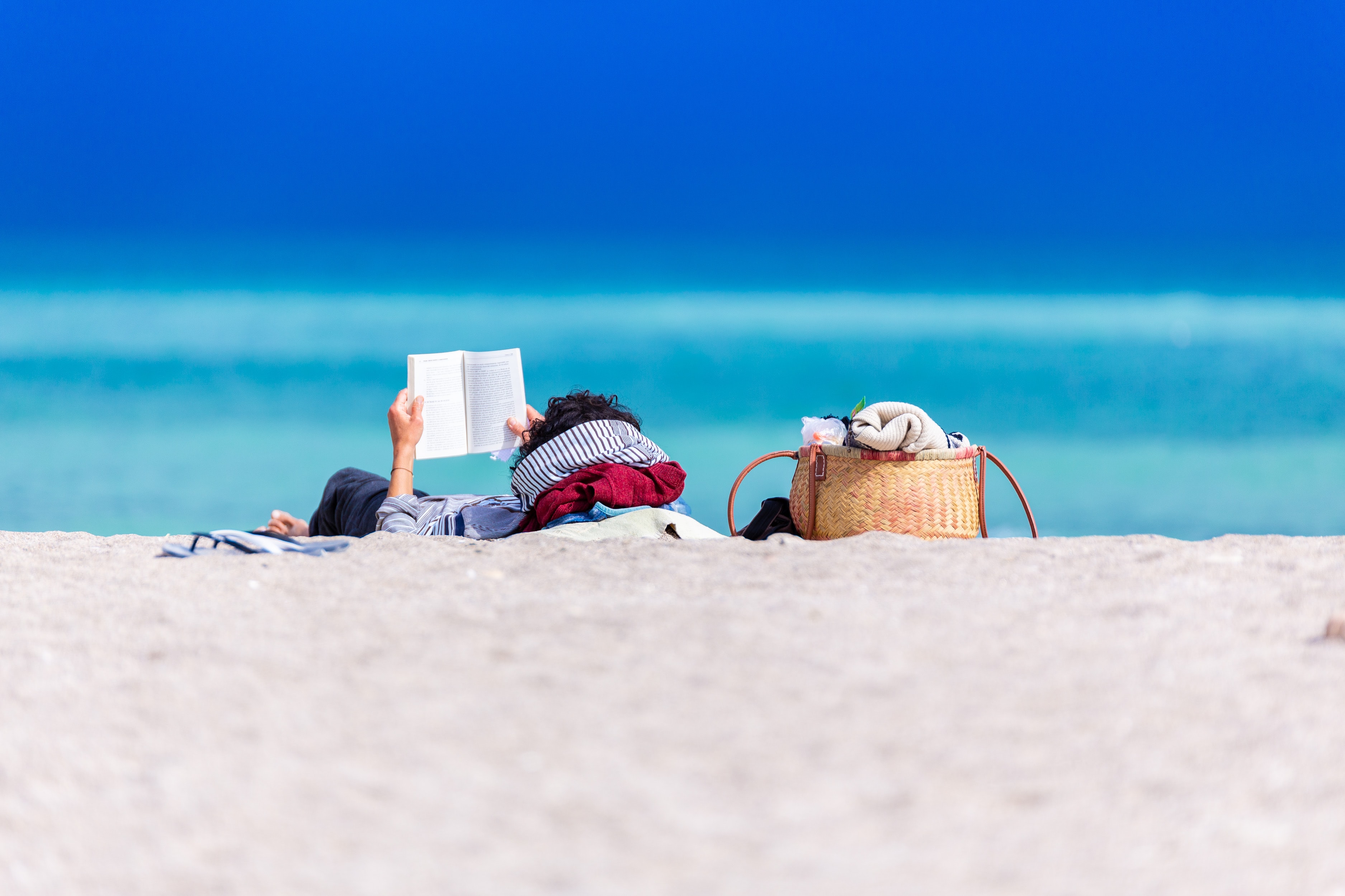 Reading on the beach